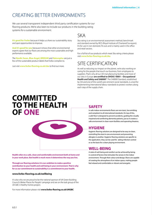 Forboflooring Uk Forbo Flooring Entrance Systems Brochure Page Additional Information 6 Creating Better Environments We Use Several Transpa Independent Third Party Certification Systems