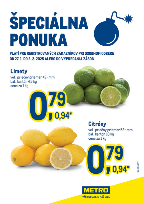 Špeciálna ponuka - limety, citróny