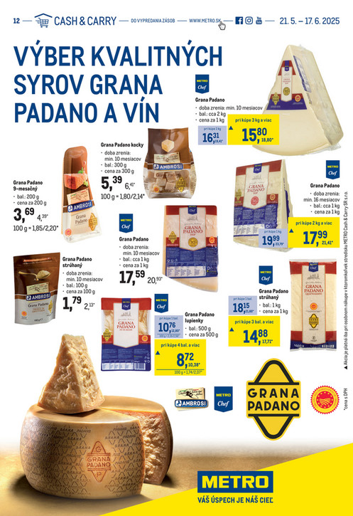 Výber kvalitných syrov grana padano a vín