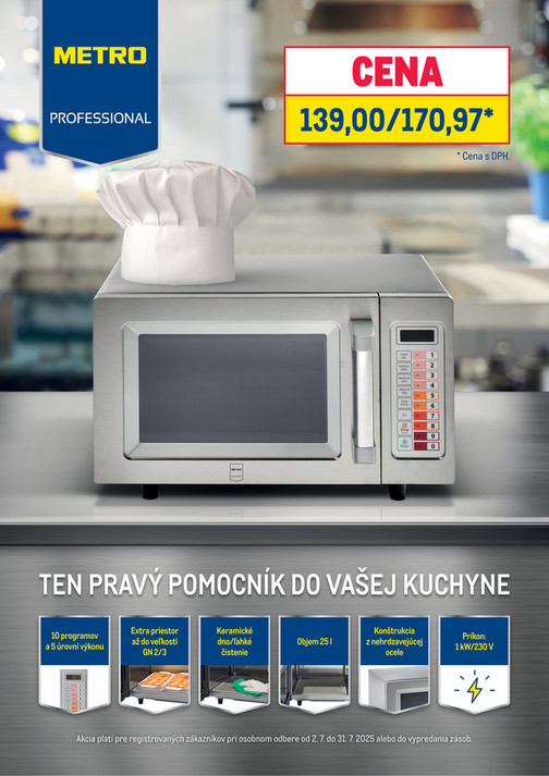 Mikrovlnná rúra pre profesionálov