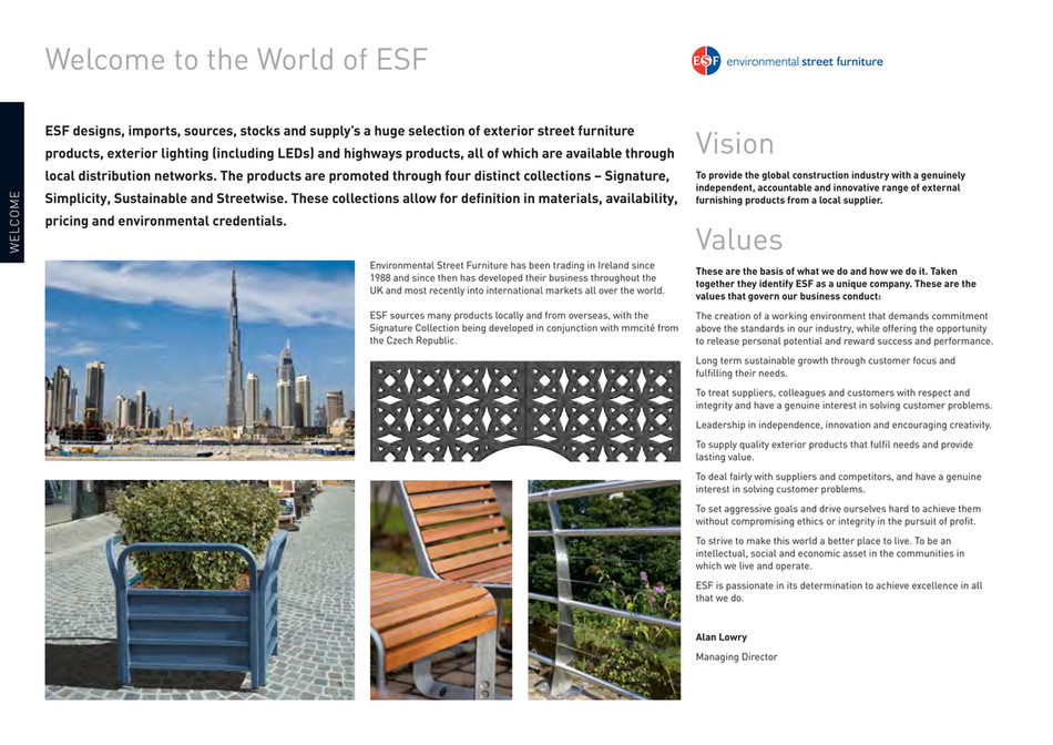 Environmental Street Furniture World Of Esf Catalogue Page 1