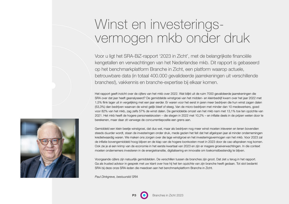 SRA - SRA-BiZ Sectorrapport Branches in Zicht 2023 - Pagina 1