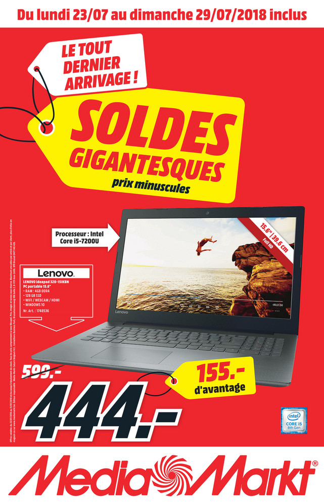 Folder MediaMarkt du 23/07/2018 au 29/07/2018 - Dépliant nationale_Mediamarkt