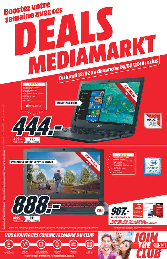 Folder MediaMarkt du 18/02/2019 au 24/02/2019 - Promotions de la semaine 8