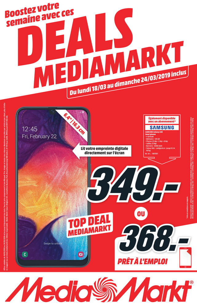 Folder MediaMarkt du 18/03/2019 au 24/03/2019 - Promotions de la semaine 12