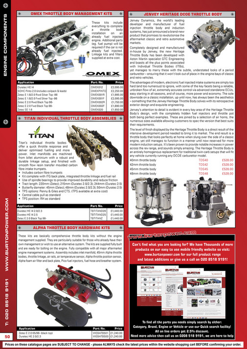 Throttle Control Example Evolution Burton Power - 2017 Catalogue Booklet - Page 48-49