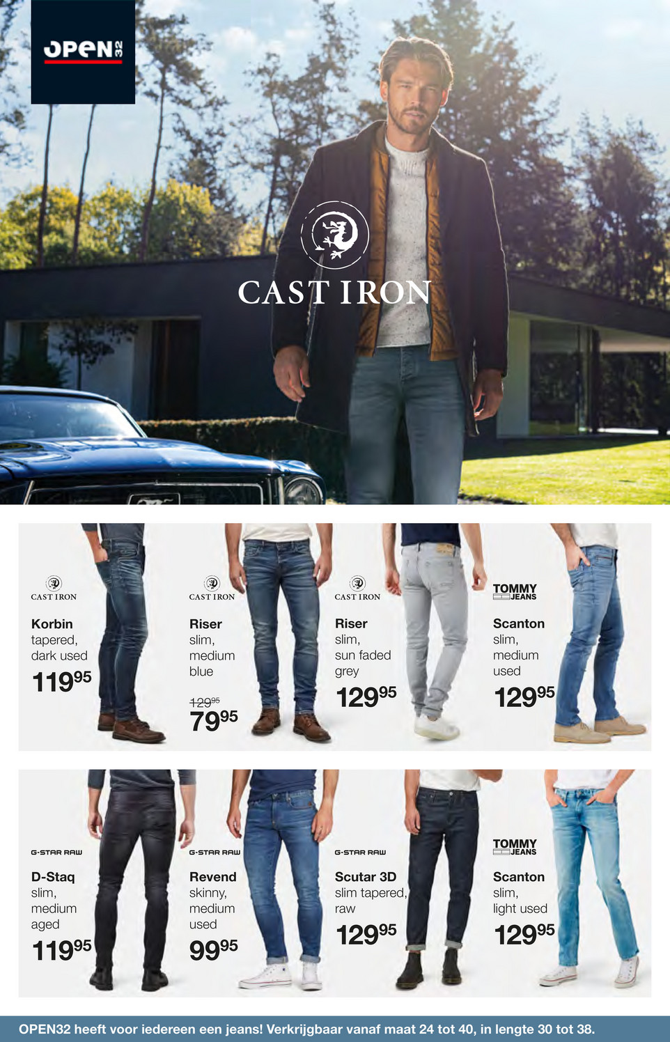 cast iron riser slim fit jeans