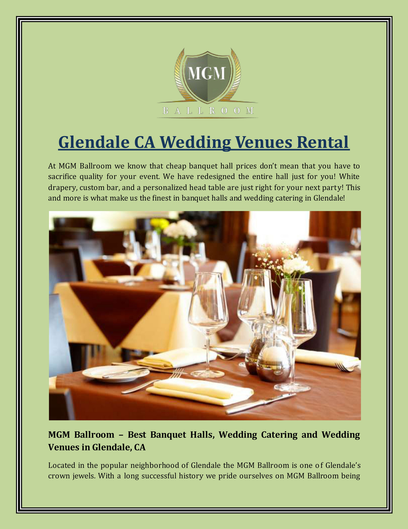 Mgmbanquet Glendale Ca Wedding Venues Rental Page 2 3