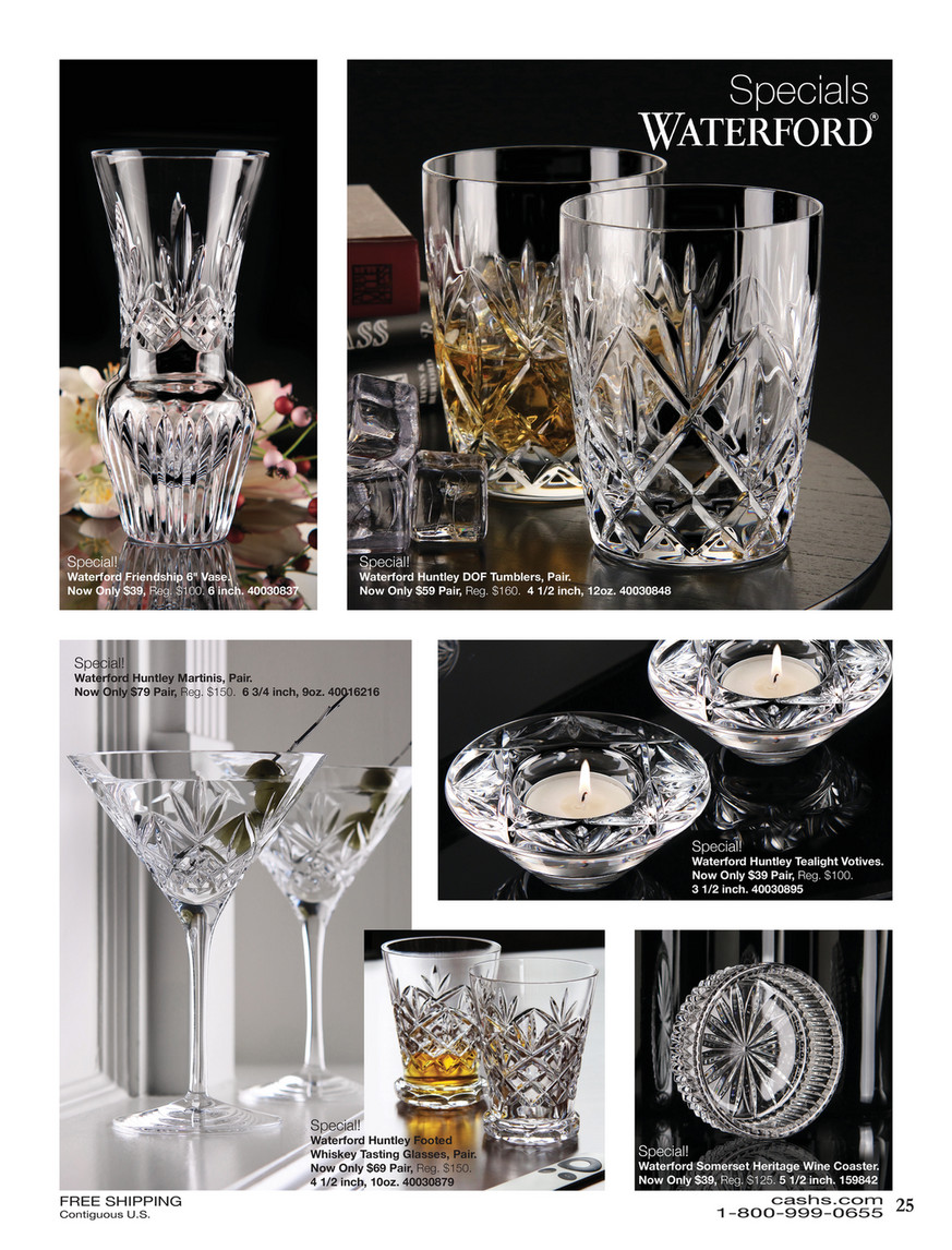 Waterford Crystal Huntley Whiskey Tumbler Glass, Set of 2, High End