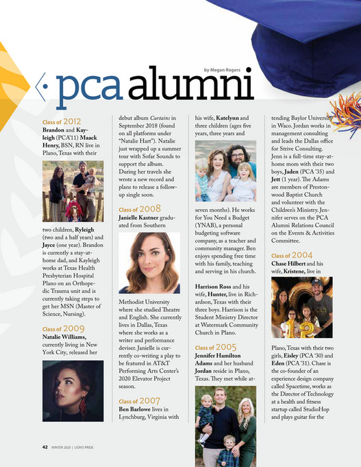 Prestonwood Christian Academy - PCA Lion's Pride Winter 2019 -20 - Page ...