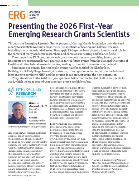 Hearing Health Foundation - Hearing Health Winter 2026 Issue - Page 28 ...