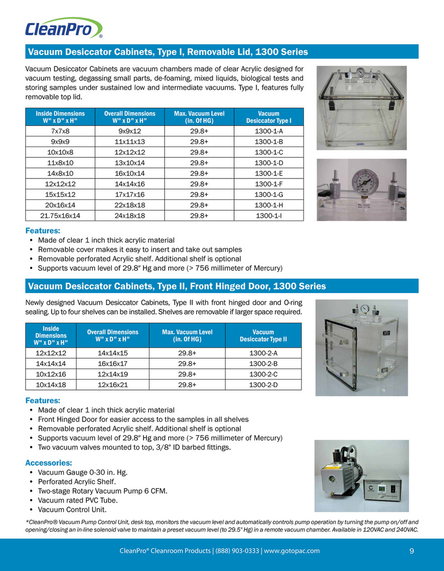 Vacuum Desiccator with Swing Door Clear Acrylic Perforated