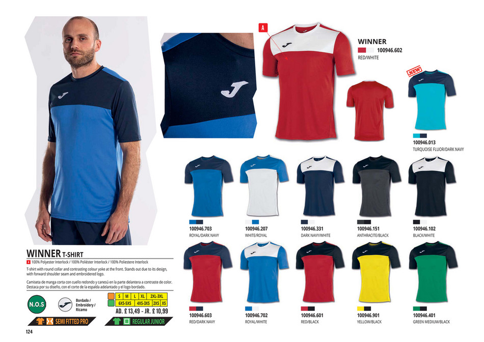 Joma Winner Camiseta - Navy/White