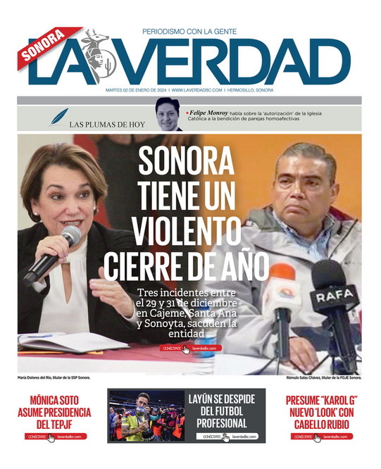 Impreso LA VERDAD EDICION SONORA 2 DE ENERO 2024 P Gina 1 Created   463d2b3a E5d7 4ed9 Ad0e 450ae877c294 At600 