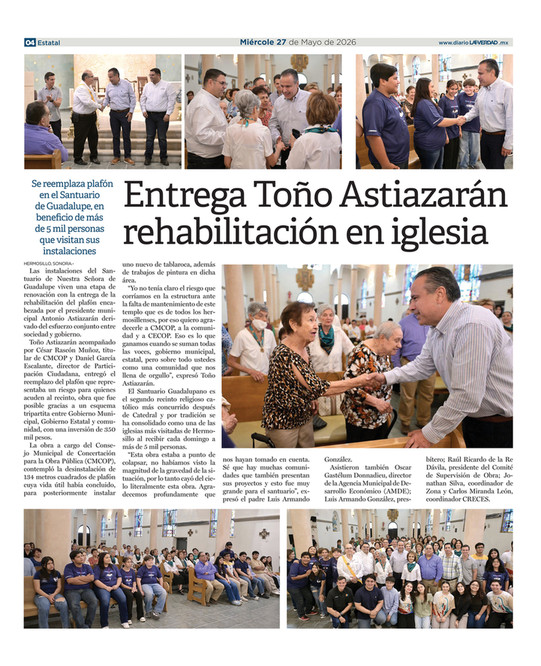 Impreso LA VERDAD - EDICION LA VERDAD 27 DE MAYO 2026 - Página 1 ...