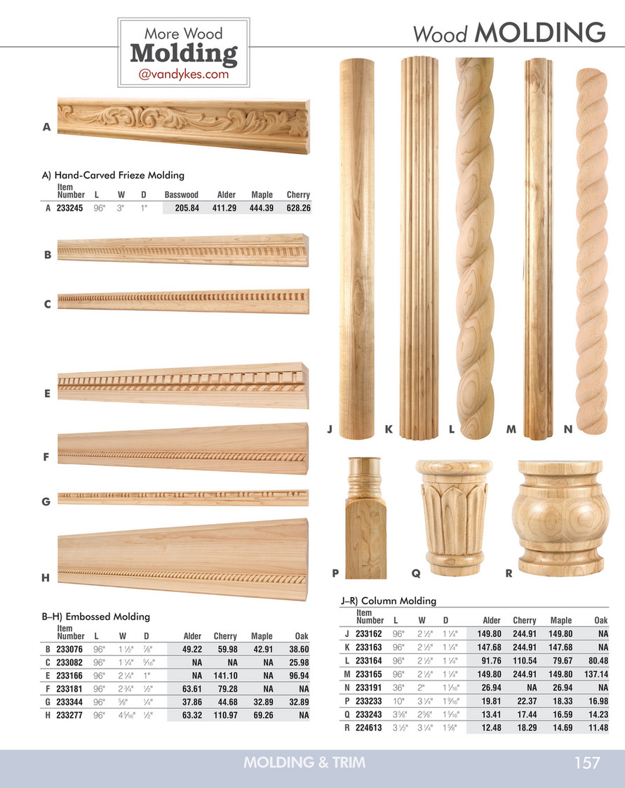 Van Dyke S Vandykes Spring21 Legacy Heritage 2 1 2 Inch Half Round Reed Column Molding