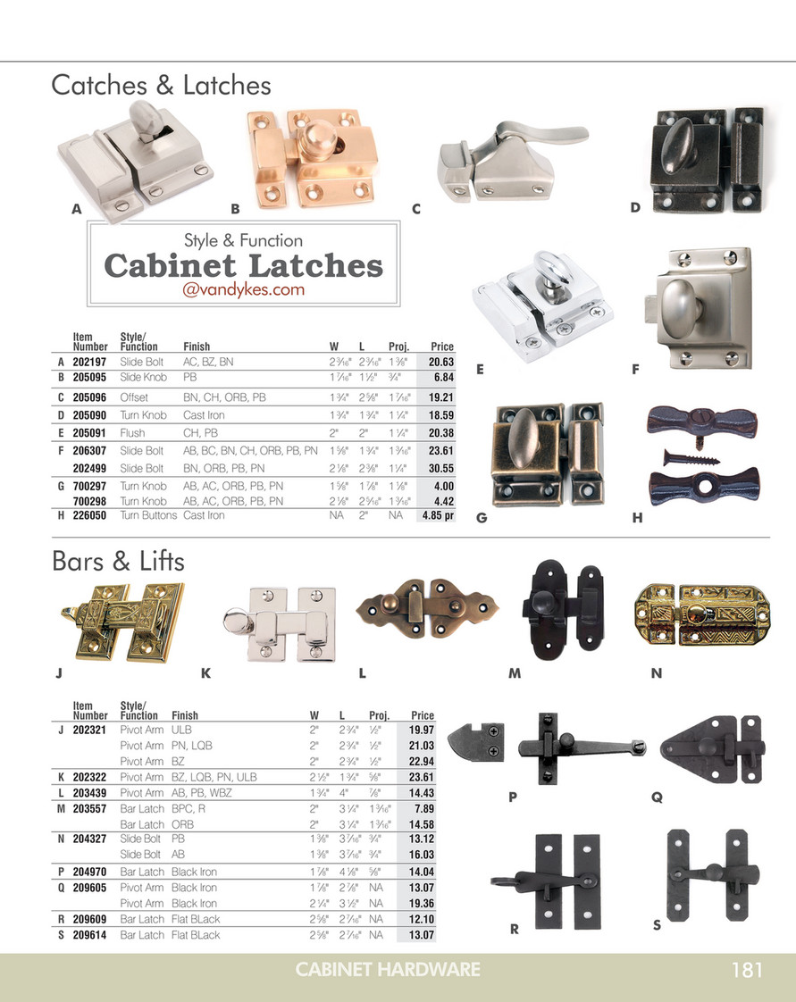 Van Dyke S Vandykes Spring21 Acorn Pigtail Bar Latch