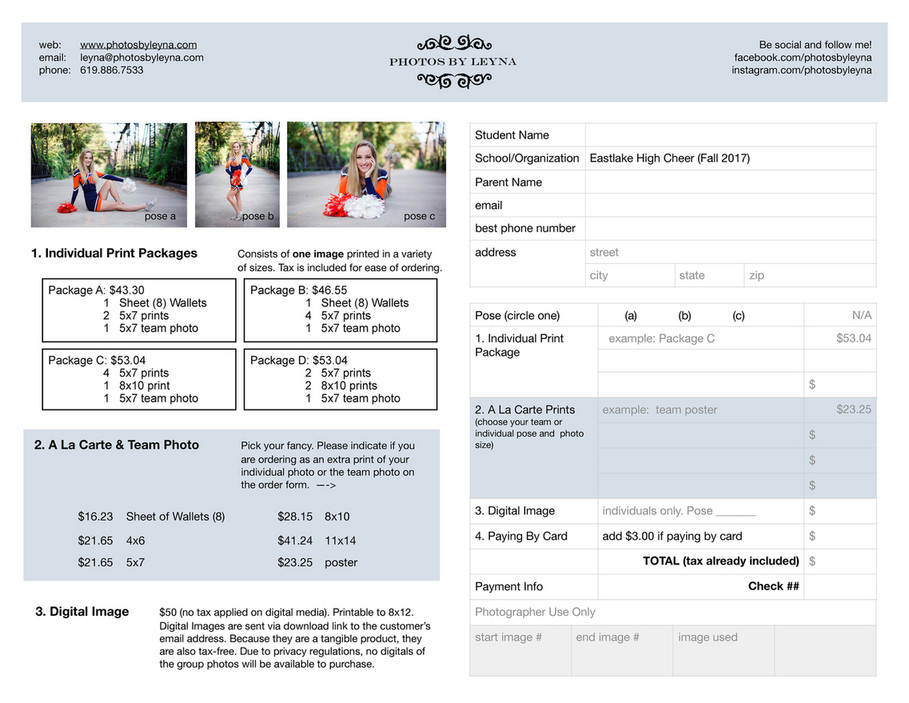 My publications - ELH Cheer Order Form - Page 1 - Created with Publitas.com