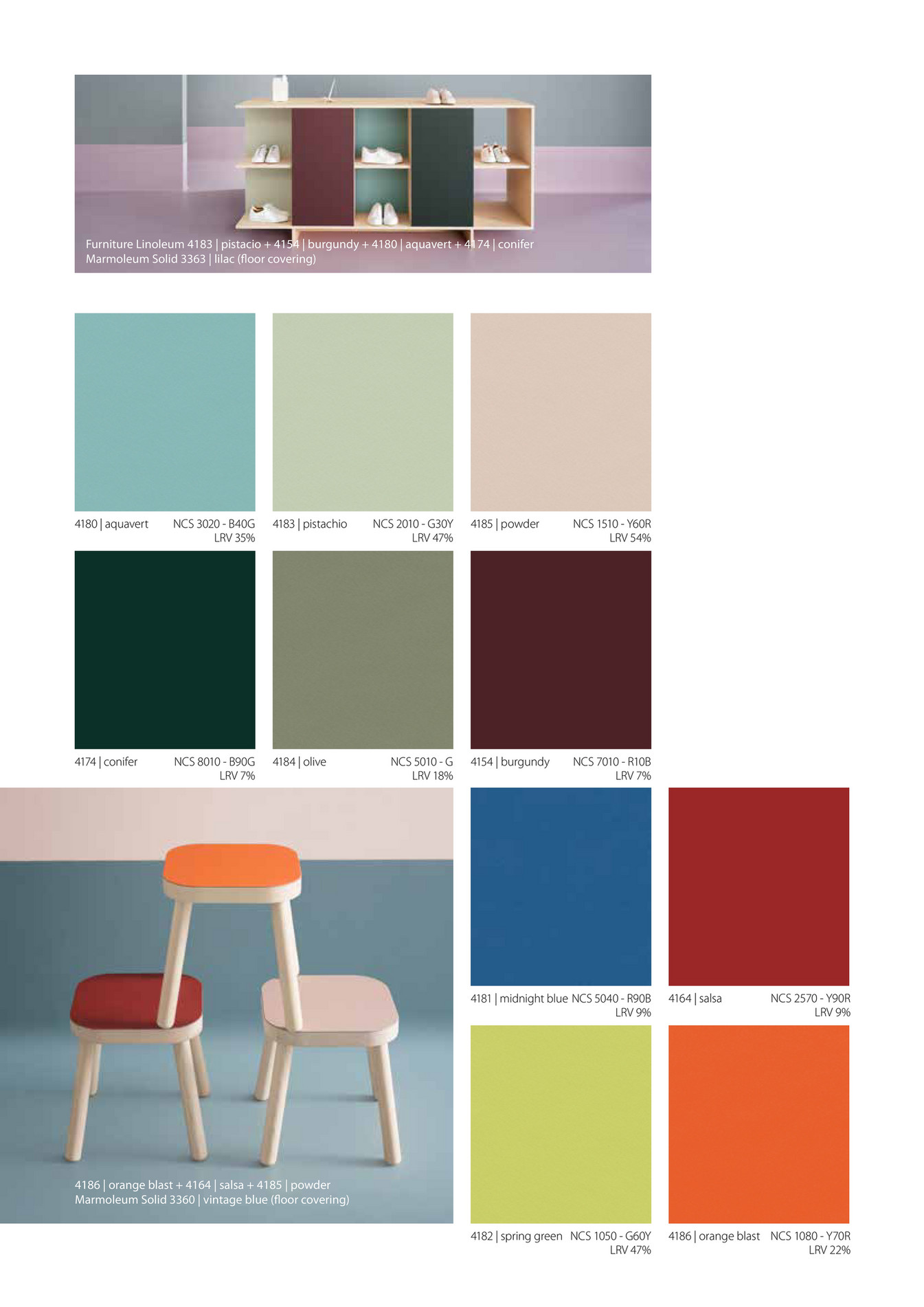 Forbo Furniture Linoleum 4184 Olive Surfacing Material