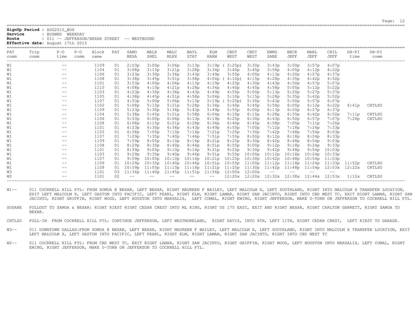 Dart Field Operations Aug 15 Weekday Headway Sheet Bus Page 192 193 Created With Publitas Com