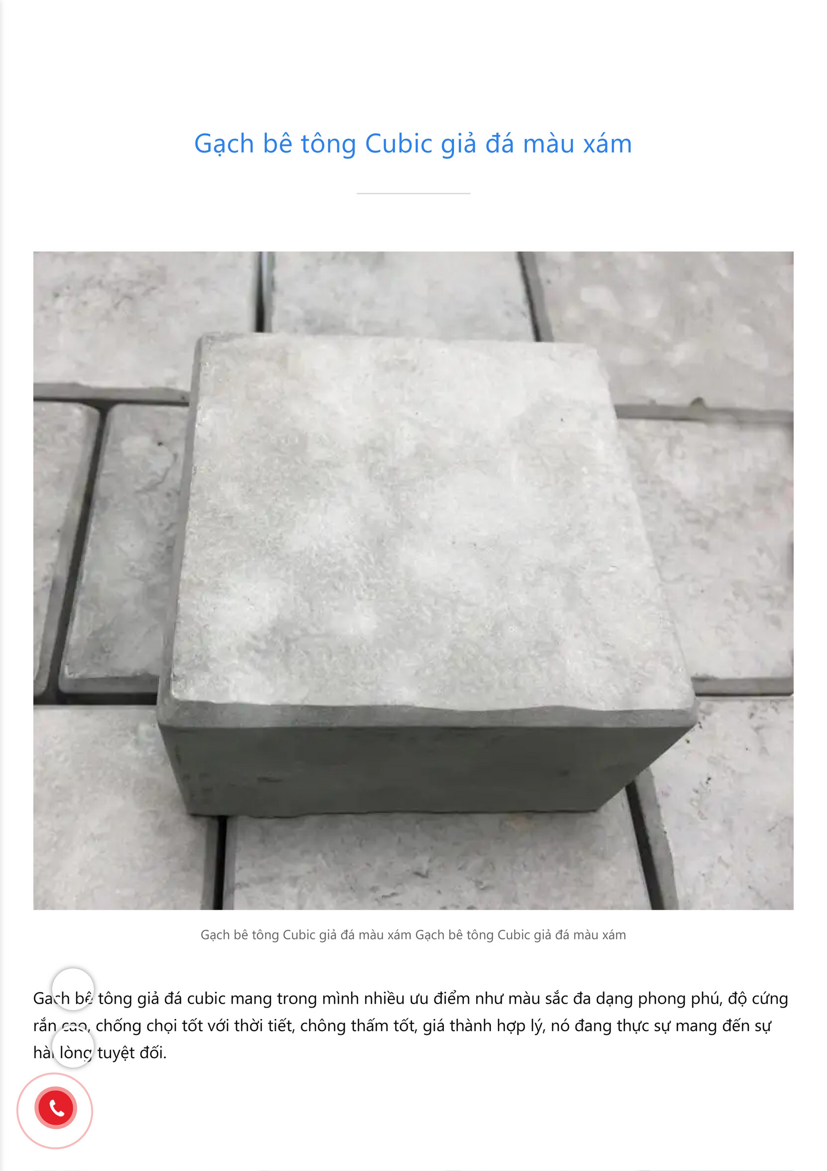 Vietnam cement tile corp - Gạch bê tông Cubic giả đá màu xám. Gọi ...