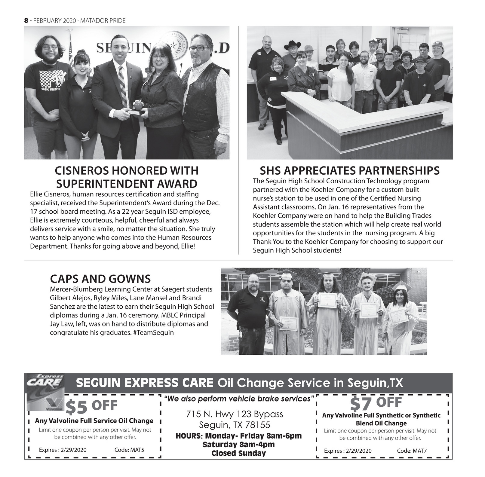 Seguin ISD Matador Pride January 2020 Page 8 9 Created with