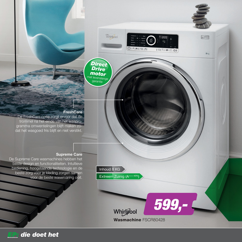 Uittrekken Identiteit dozijn EP Folder week 12 wassen en drogen - Whirlpool FWG81496WSE NL wasmachine