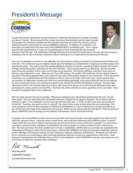 COMMON - COMMON.CONNECT_Aug2010 - Page 1