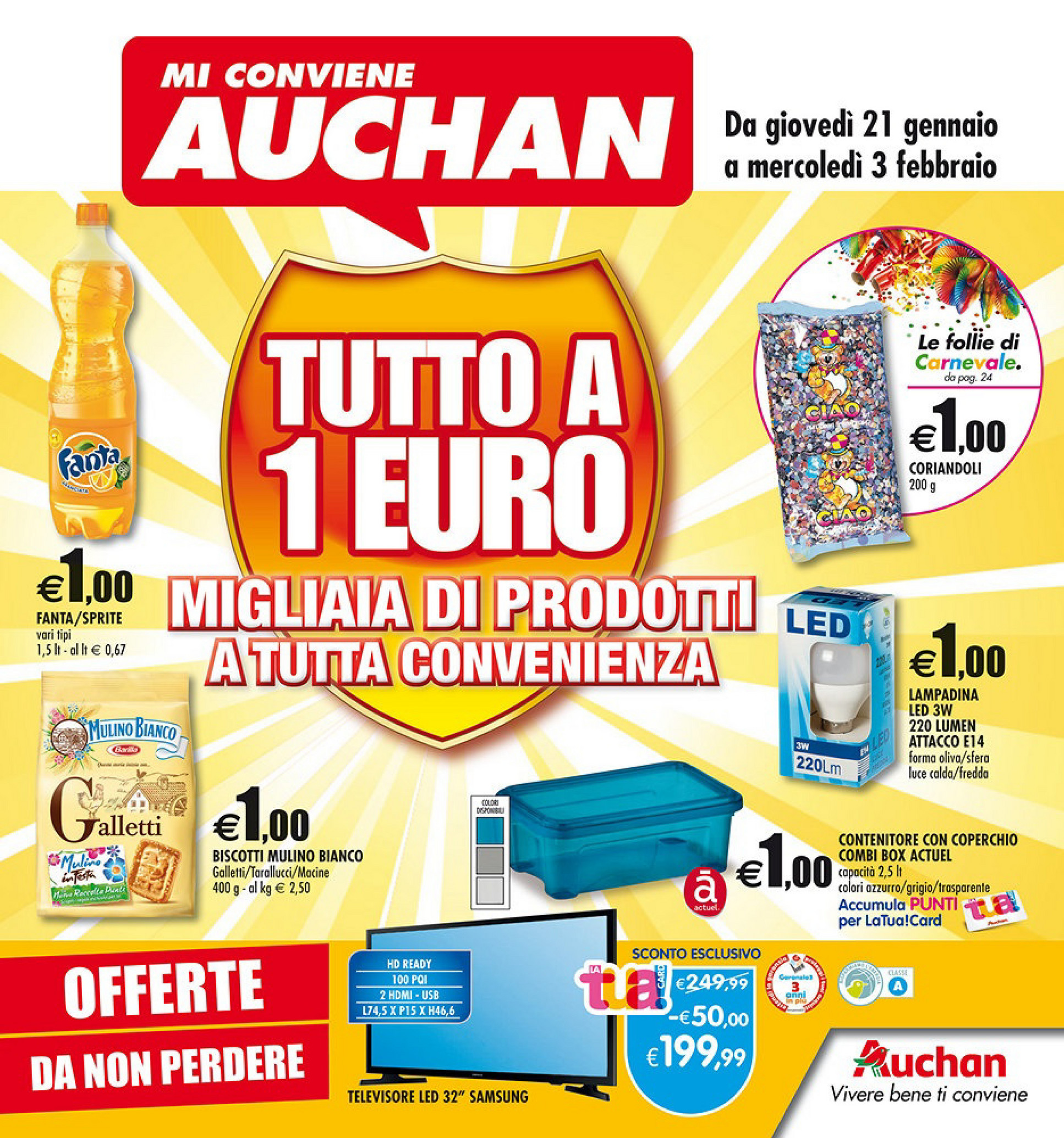 Volantino Auchan A meno di 1 euro dal 29 Marzo al 6 Aprile 2016