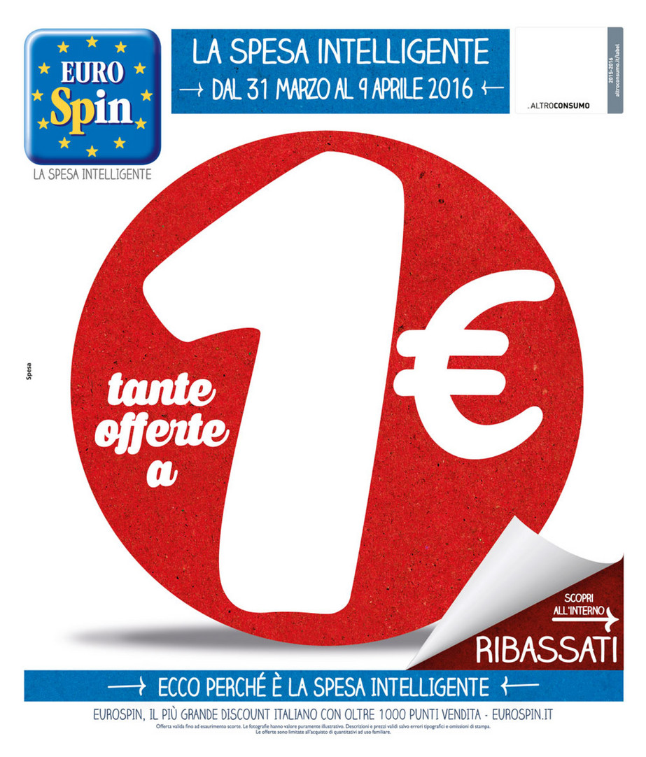 SP - Volantino Eurospin - Tante offerte a 1 euro - Page 1 - Created with  Publitas.com