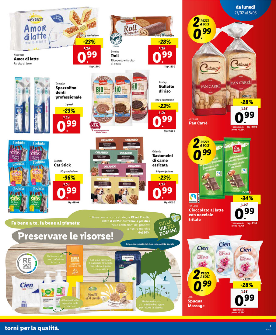 Tutto a 0,99 euro! Le imperdibili offerte del Volantino Lidl dal 27  febbraio al 5 marzo 