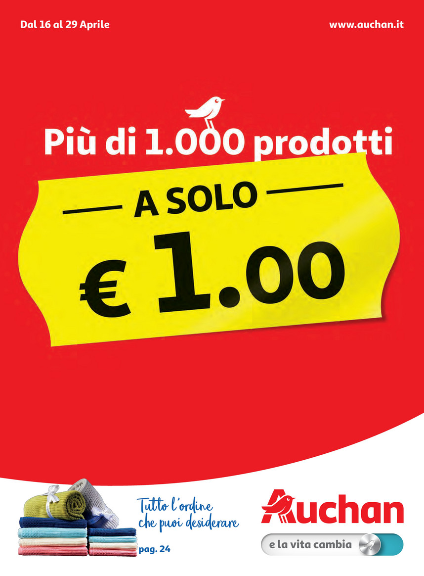 SP - Auchan - Più di 1000 prodotti a solo 1 euro dal 16 al 29