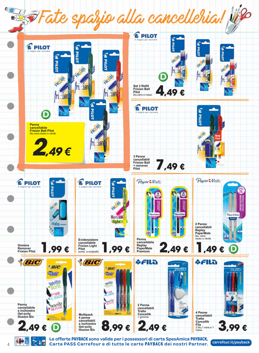 Carrefour Penna cancellabile nera