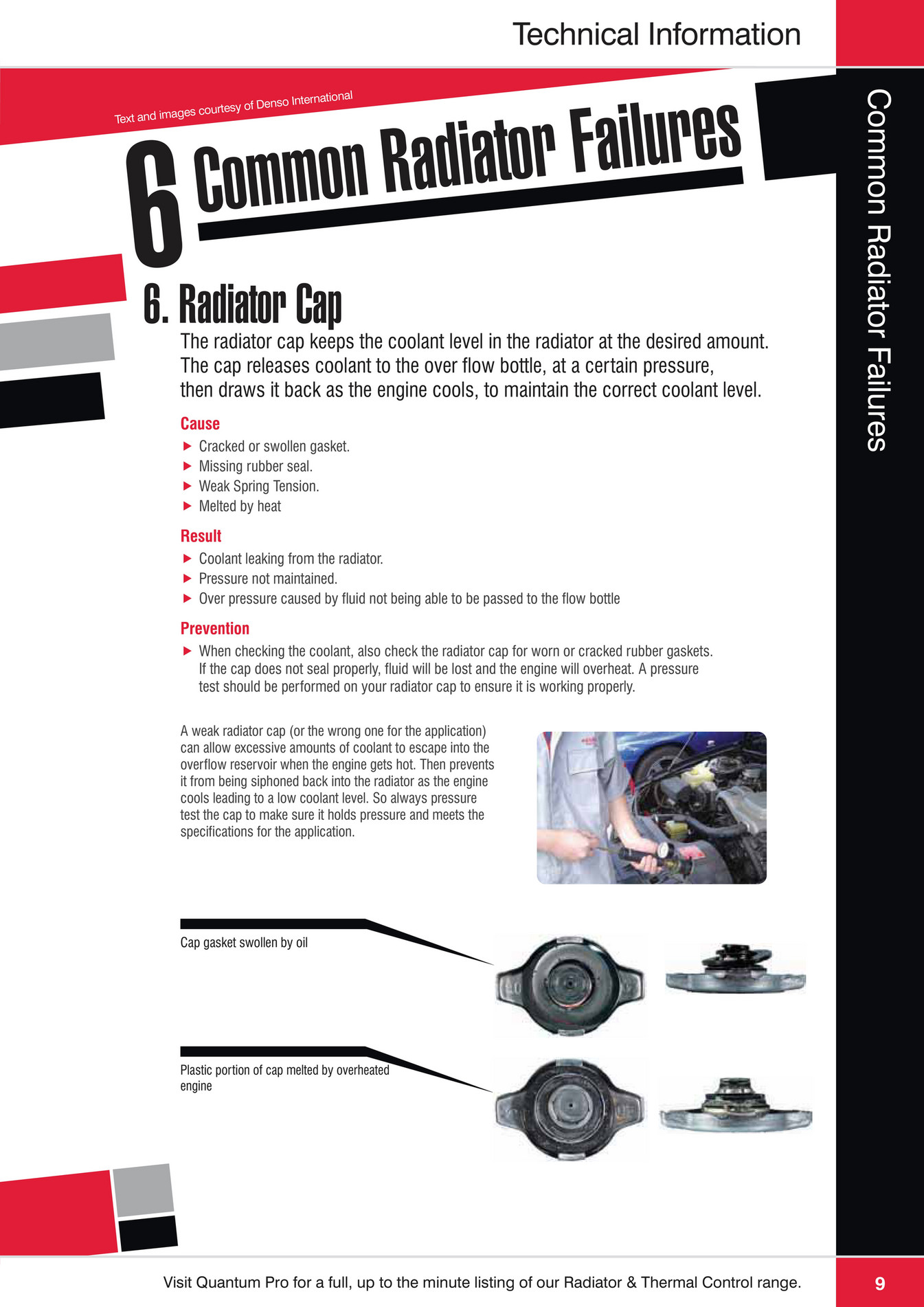 radiator cap specifications