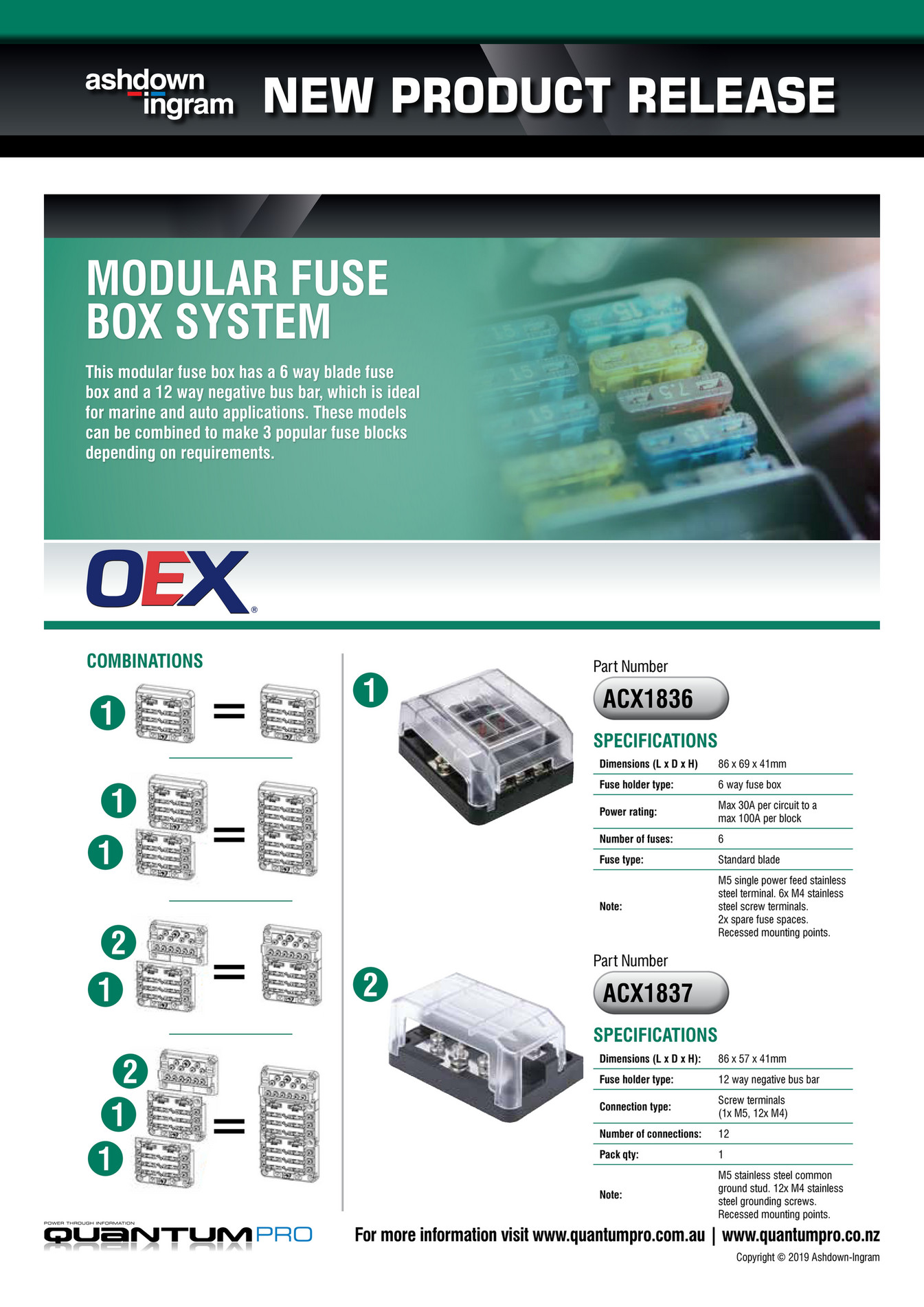 NAPA Auto Parts NP (A) 190004 OEX Modular Fuse Box System ACX1837