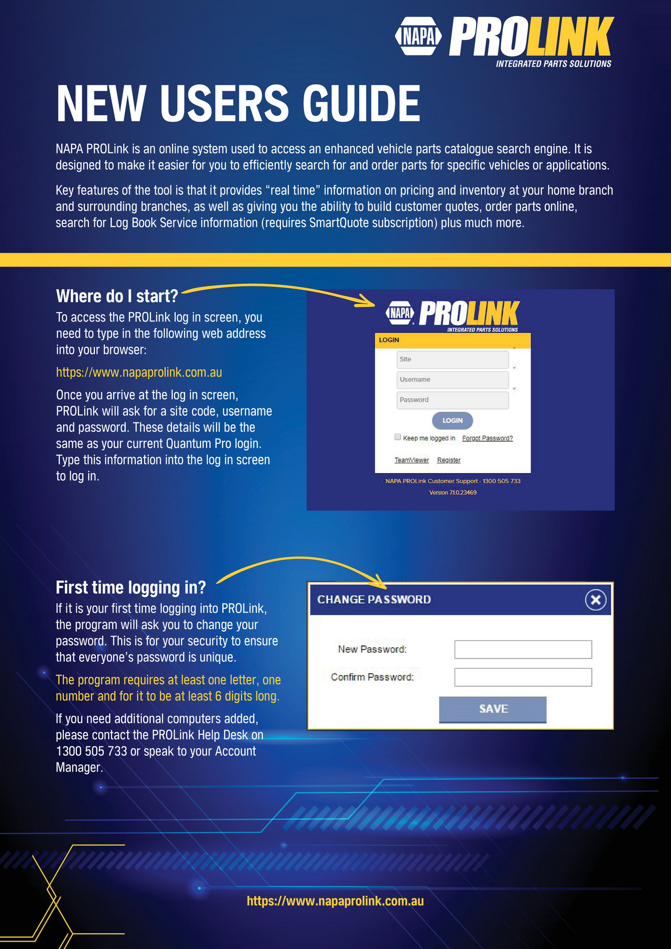 NAPA Auto Parts - NAPA PROLink New User Flyer - 2pp - Front only 
