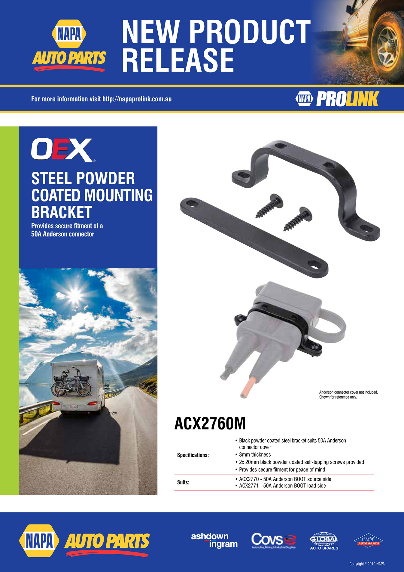 NAPA Auto Parts NP (A) 190040 ACX2760M Steel Bracket LR Page 1