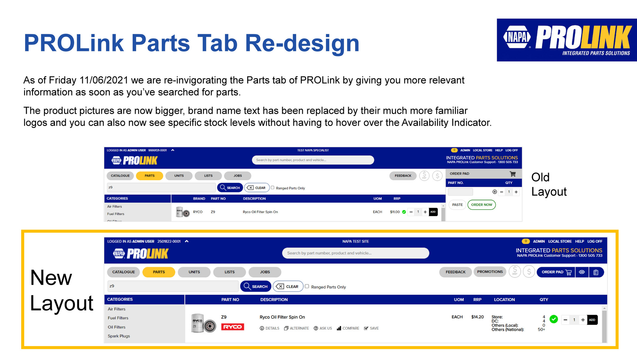 NAPA Auto Parts - PROLink Release 11-06-21 - Page 1