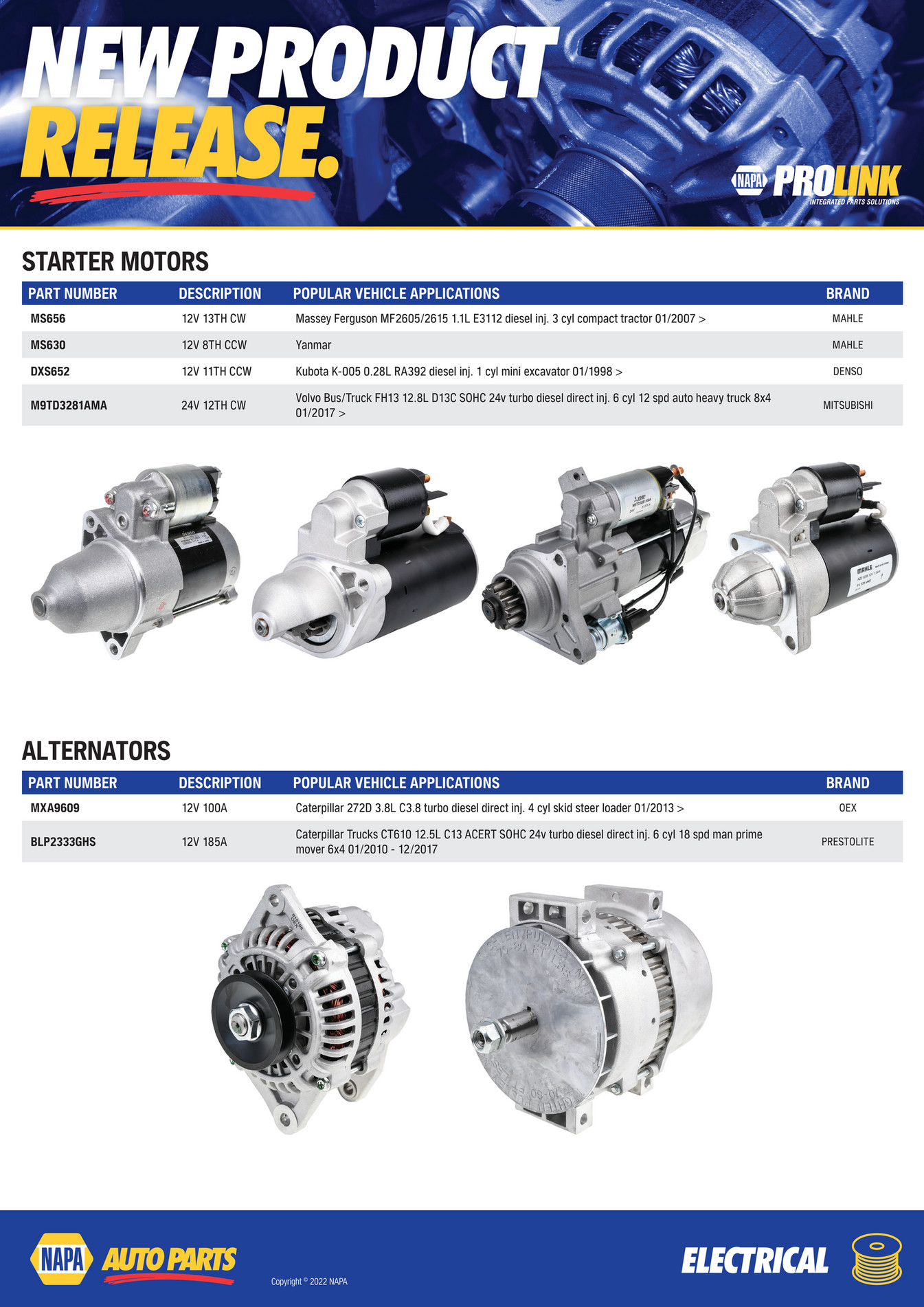NAPA Auto Parts NP (R) 220010 Starter Motors AlternatorsSEP Page 1