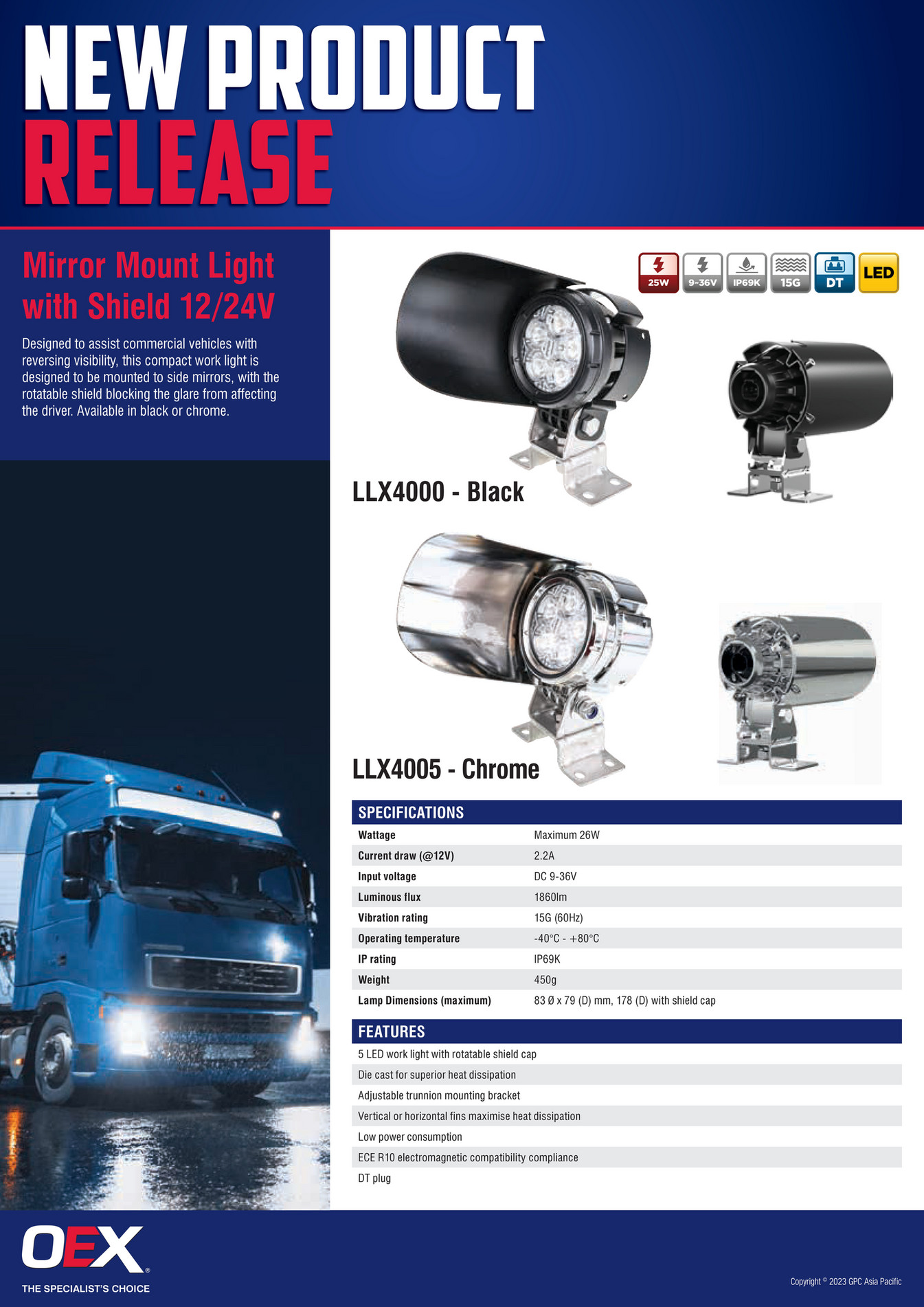 NAPA Auto Parts NP (OEX) 230002 Mirror Mount Lights Page 1