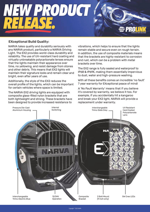 NAPA Auto Parts NP (A) 230007 Narva EX2 Driving Lights LR Page 3