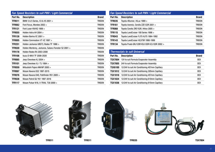 NAPA Auto Parts NAPA Air Conditioning Booklet Page 4647