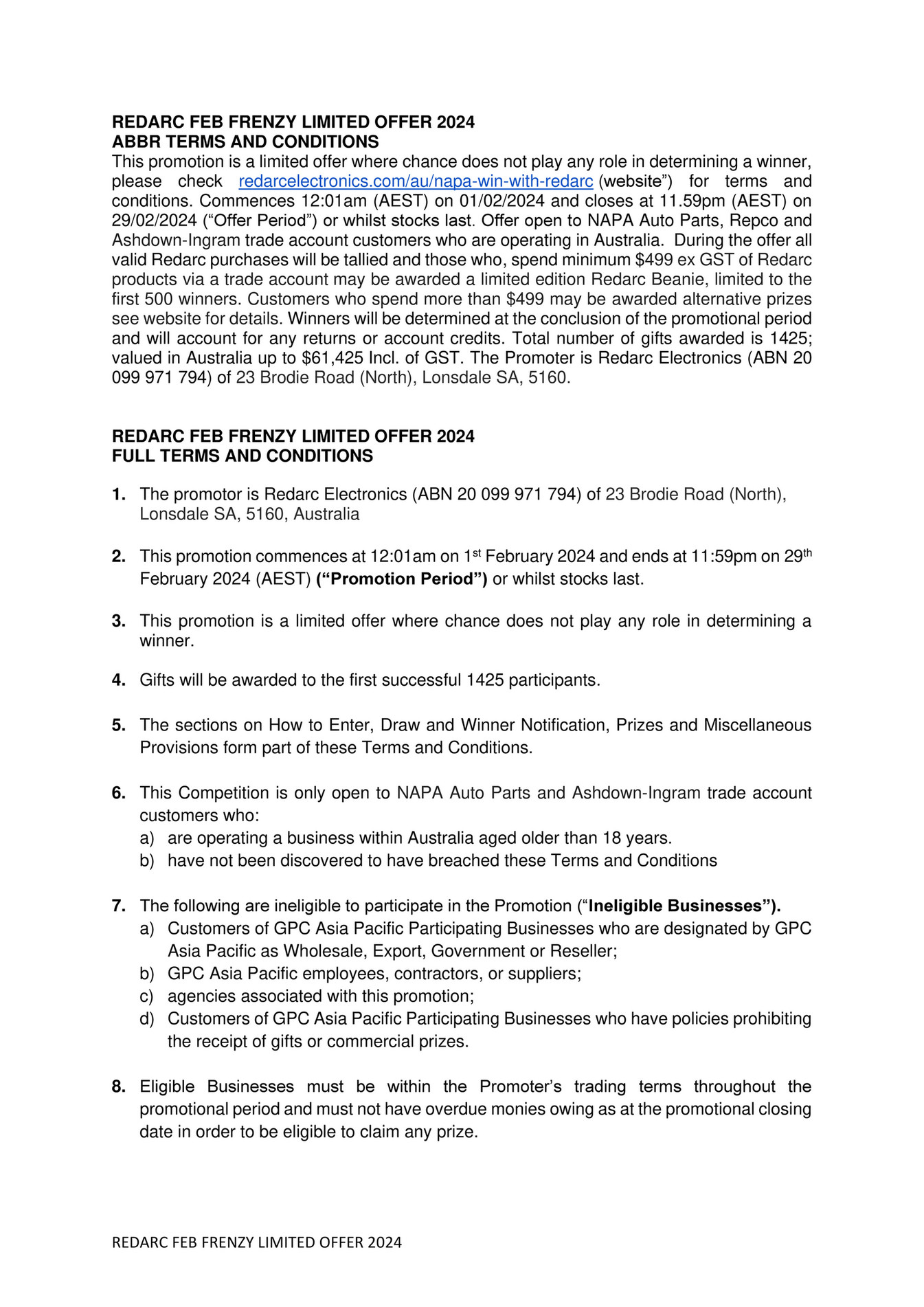 Napa Pdterms Of Use - tkomwwo