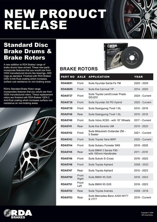 NAPA Auto Parts - NP (BR) 26-0004 RDA Brake Rotors and Drums - Page 1