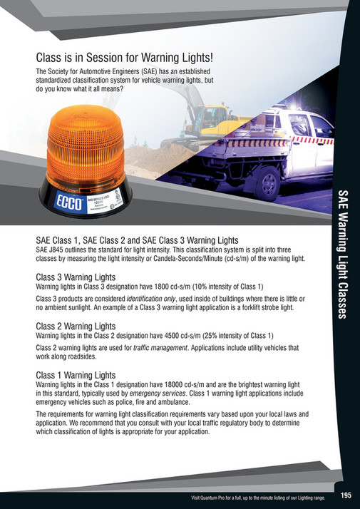 Classification Table Light NAPA Auto Parts - Lighting Catalogue 2018 - Page 194-195