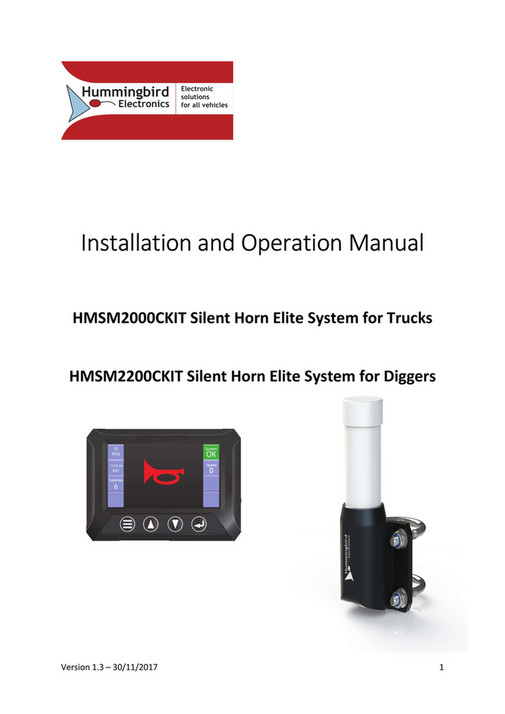 NAPA Auto Parts Silent Horn Elite System Installation Manual Rev11