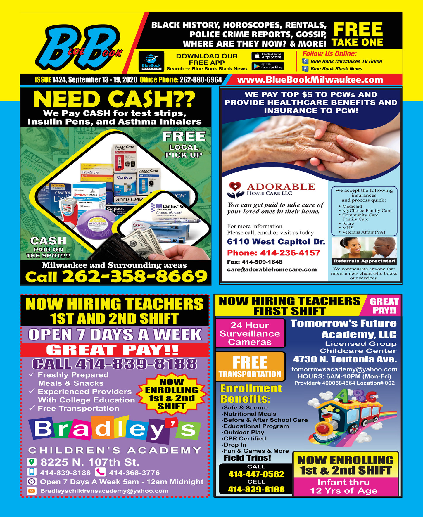 BLUE BOOK TV GUIDE MILWAUKEE CALL 2628806964 TO PLACE YOUR AD Page 1