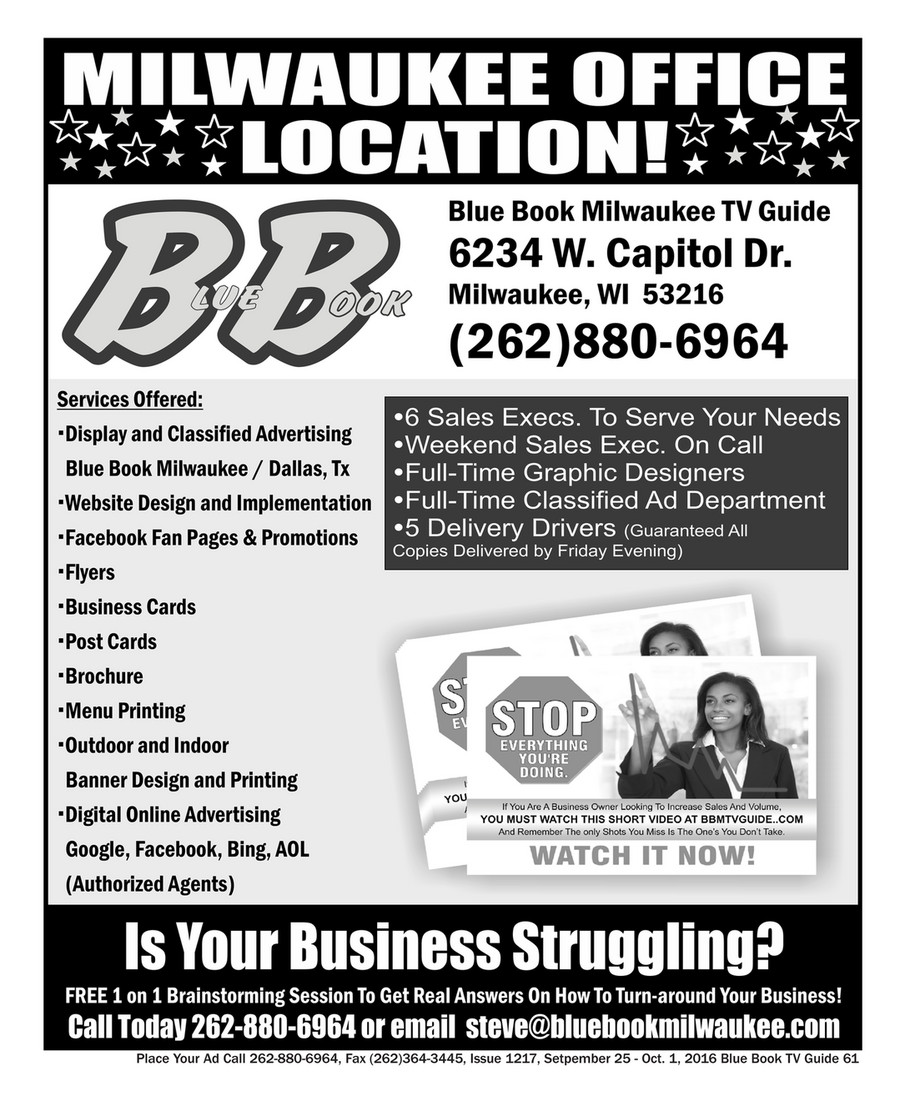 Blue Book Milwaukee Issue 1217 Sept 25 Oct 1 2016 Blue Book