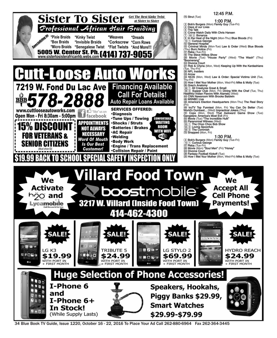 Blue Book Milwaukee Issue 12 Oct 16 22 16 Blue Book Milwaukee Call 262 0 6964 To Place Your Ad Page 34 35 Created With Publitas Com