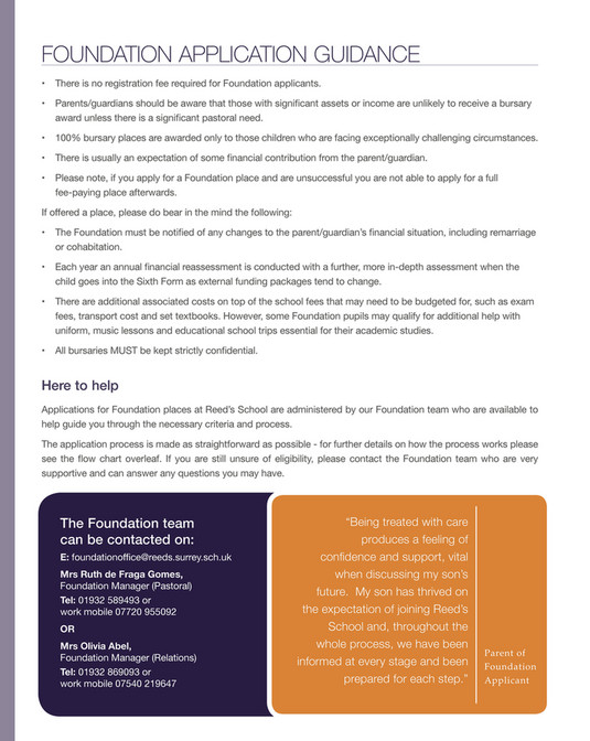 My publications Reed's School Foundation Application Brochure DEC